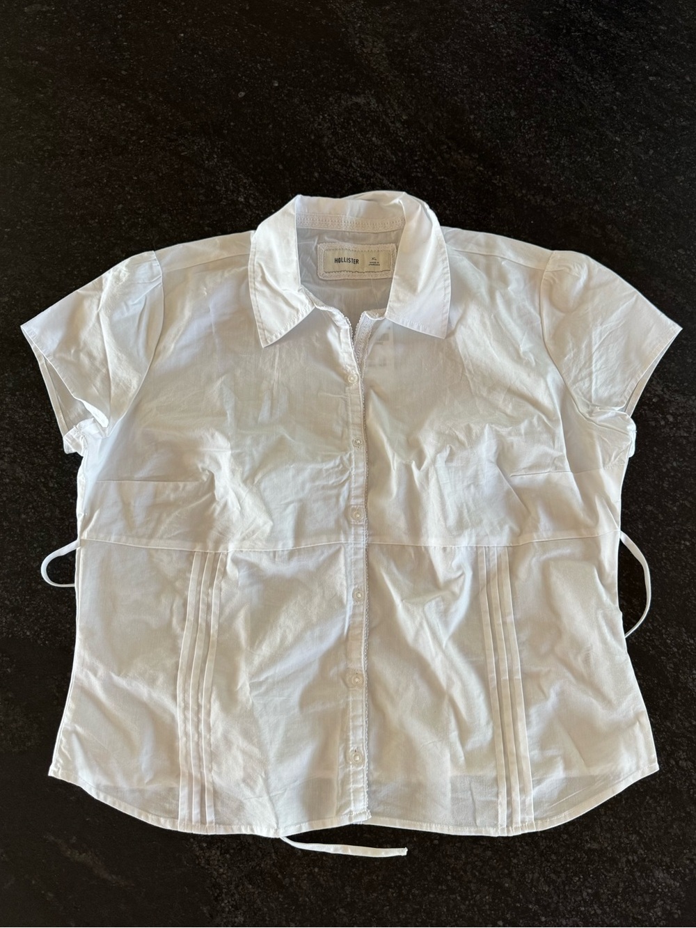 Hollister White Short Sleeve Button-Down Shirt